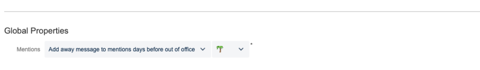 Setting default options for mention tags in the global properties